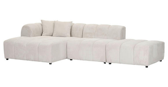 ECKSOFA Naturfarben Cord Zierkissen, Rücken echt  - Schwarz/Naturfarben, KONVENTIONELL, Kunststoff/Textil (162/313cm) - Carryhome