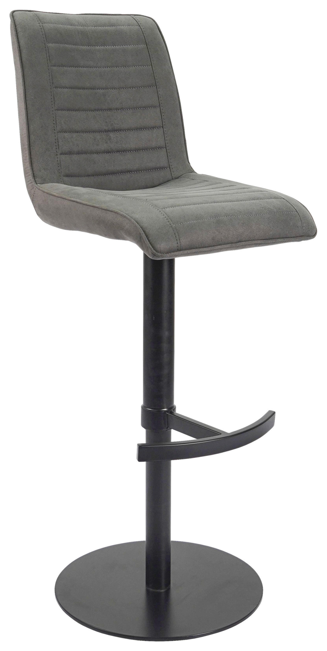 BARHOCKER in Metall, Textil Schwarz, Dunkelgrau  - Dunkelgrau/Schwarz, MODERN, Textil/Metall (42/110/52cm) - Novel