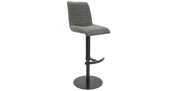 BARHOCKER in Metall, Textil Schwarz, Dunkelgrau - Dunkelgrau/Schwarz, MODERN, Textil/Metall (42/110/52cm) - Novel