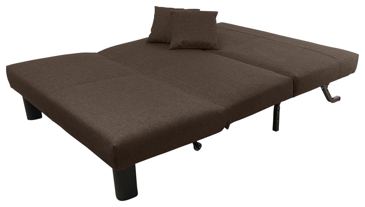 SCHLAFSOFA in Textil Braun  - Schwarz/Braun, Design, Textil/Metall (145/84/100cm) - Max Winzer