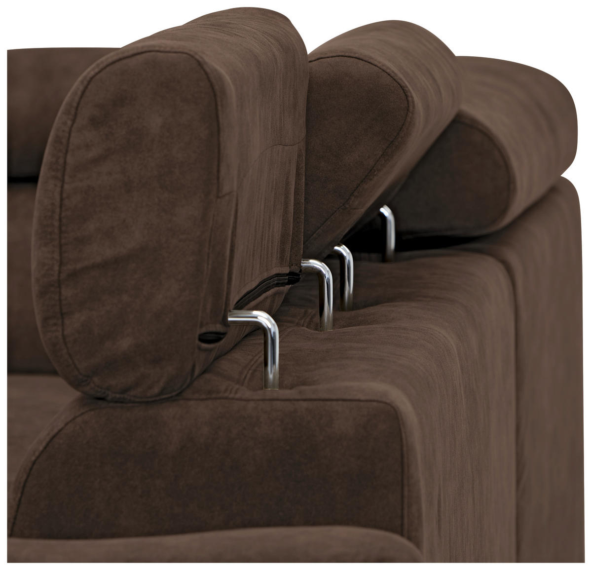 ECKSOFA Dunkelbraun Lederlook  - Dunkelbraun/Schwarz, Design, Kunststoff/Textil (230/263cm) - Hom`in