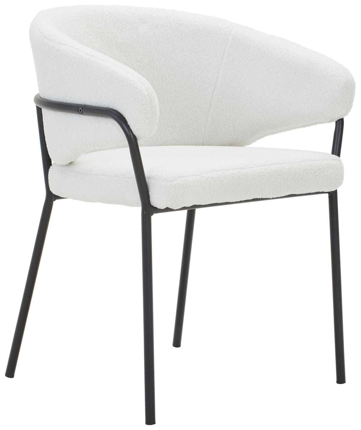 ŽIDLE S PODRUČKAMI, železo, látka teddy, bílá - bílá/černá, Moderní, kov/dřevo (64/74/65cm) - Livetastic