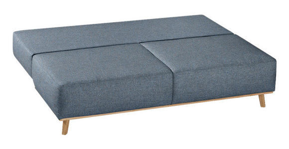 BOXSPRINGSOFA Carla  mit Stoffauswahl, Rücken echt Blau, Grau  - Blau/Grau, Design, Holz/Textil (203/97/107cm) - Dieter Knoll