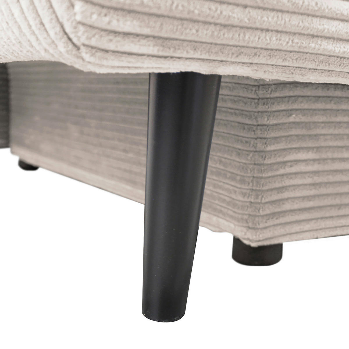 SCHLAFSOFA Cord Beige  - Beige/Schwarz, Design, Holz/Textil (202/85/99cm) - P & B