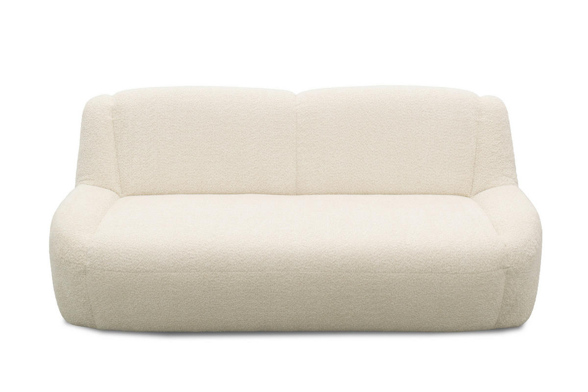 3-SITZER-SOFA 100 034 Chenille Creme  - Creme/Schwarz, MODERN, Kunststoff/Textil (197/82/93cm) - Livetastic