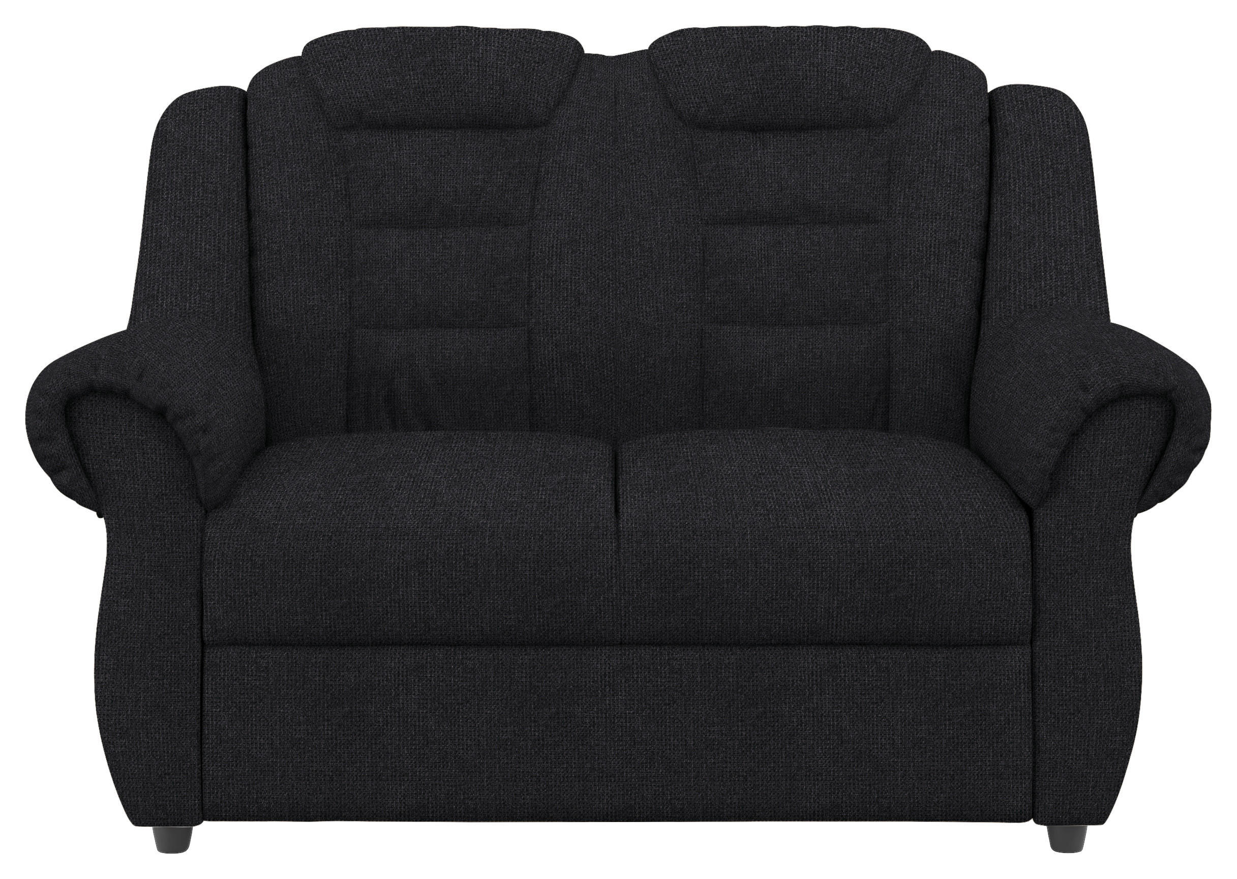 2-SITZER-SOFA Chenille Schwarz  - Schwarz, KONVENTIONELL, Kunststoff/Textil (145/102/101cm) - Livetastic