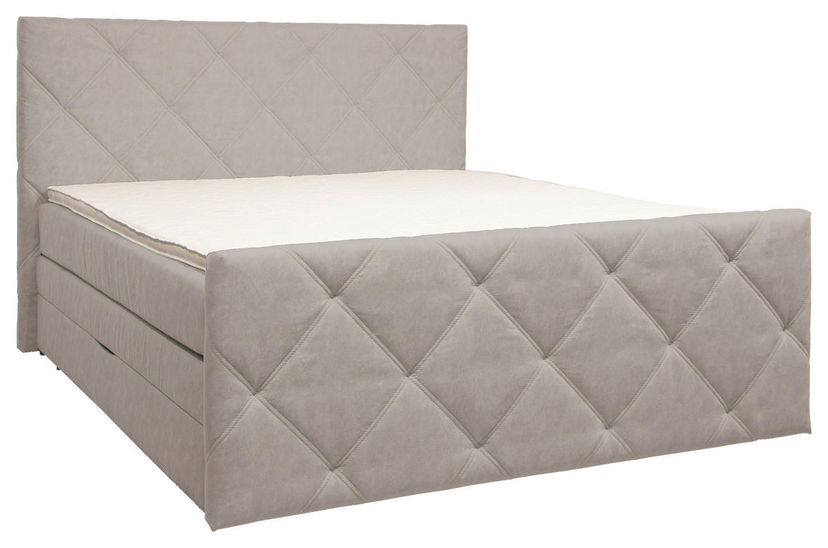 BOXSPRINGBETT 140/200 cm  in Grau  - Schwarz/Grau, Konventionell, Kunststoff/Textil (140/200cm) - Ti'me