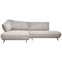 ECKSOFA in Chenille, Struktur Grau, Sandfarben  - Sandfarben/Anthrazit, Design, Textil/Metall (172/265cm) - Joop!
