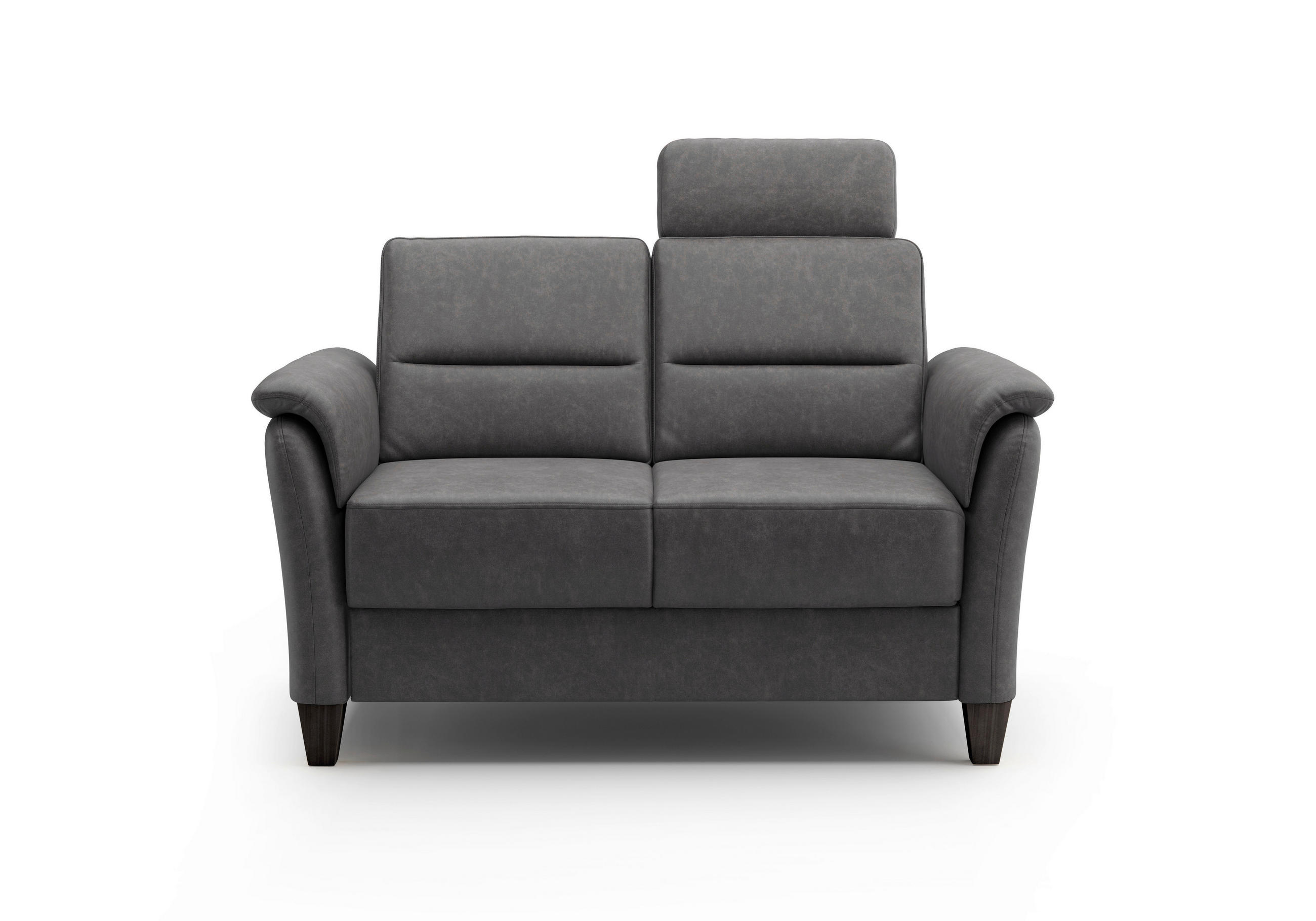 2-SITZER-SOFA in Mikrofaser Anthrazit  - Wengefarben/Anthrazit, Konventionell, Holz/Textil (149/89/89cm) - Sit & More