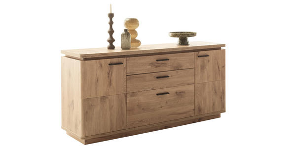 SIDEBOARD  170/81/44 cm 3 Schublade(n)  - Eichefarben/Anthrazit, KONVENTIONELL, Holzwerkstoff/Metall (170/81/44cm) - Cantus