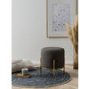 HOCKER Bouclé Anthrazit, Goldfarben  - Anthrazit/Goldfarben, MODERN, Textil/Metall (35/38/35cm) - Livetastic