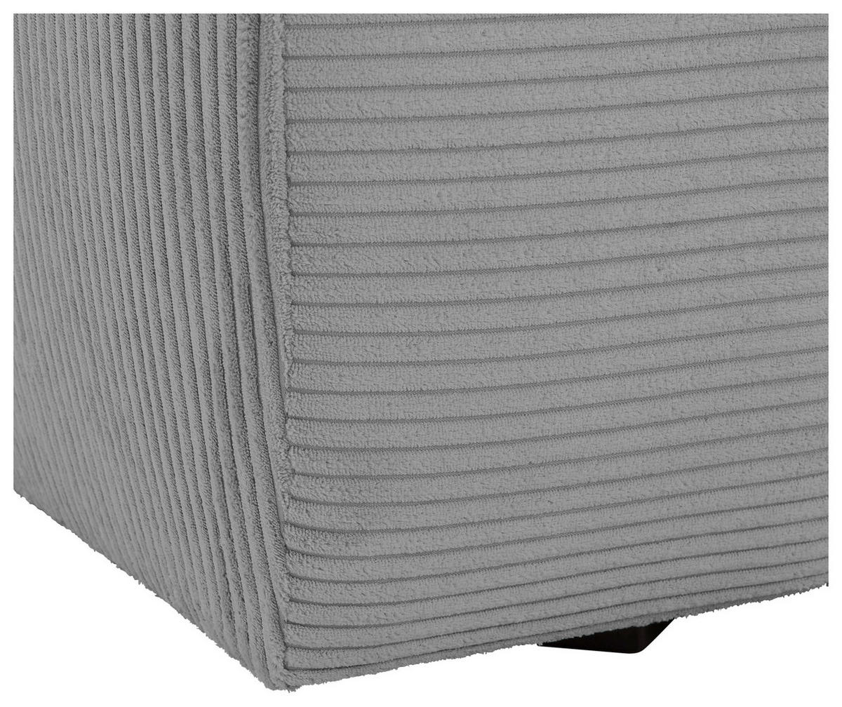 BIGSOFA Cord Hellgrau  - Hellgrau/Schwarz, Design, Kunststoff/Textil (260/90/140cm) - Ambia Home