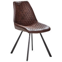 STUHL Eisen Mikrofaser  - Braun/Grau, Trend, Textil/Metall (46/86/61cm) - Ambia Home