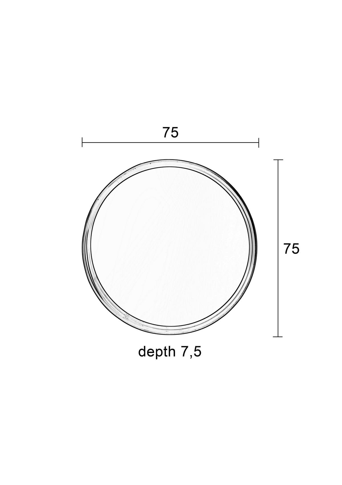 WANDSPIEGEL 75/75/6 cm  - Schwarz, Trend, Glas/Metall (75/75/6cm) - Zuiver