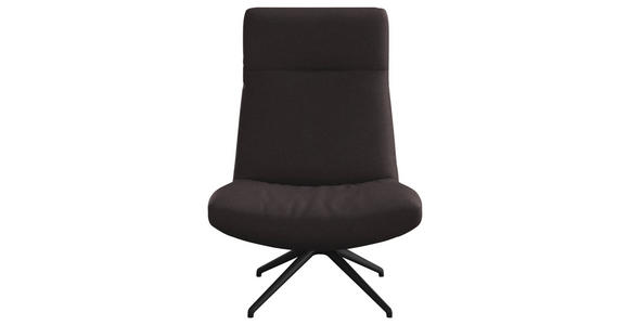 SESSEL in Echtleder Dunkelbraun - Dunkelbraun/Schwarz, MODERN, Leder/Metall (74/105/92cm) - Johann Jakob