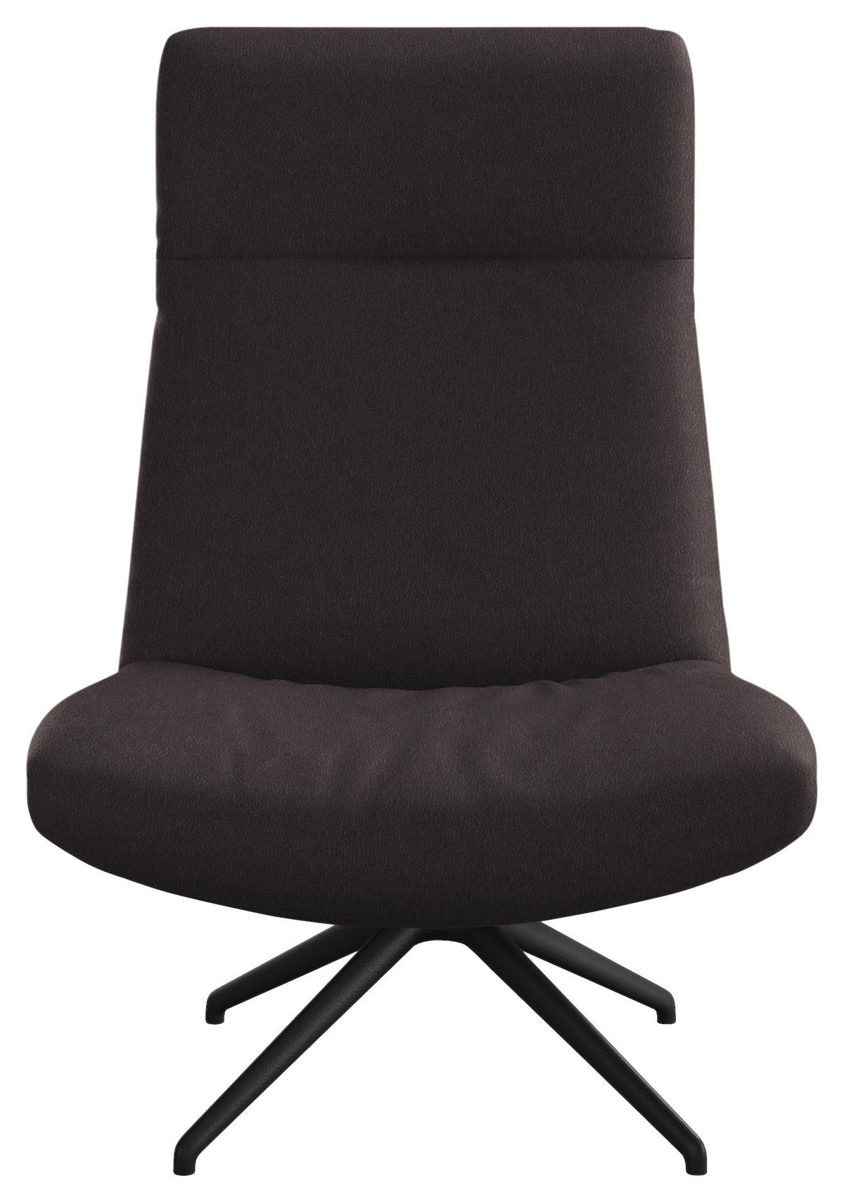 SESSEL in Echtleder Dunkelbraun  - Dunkelbraun/Schwarz, MODERN, Leder/Metall (74/105/92cm) - Johann Jakob