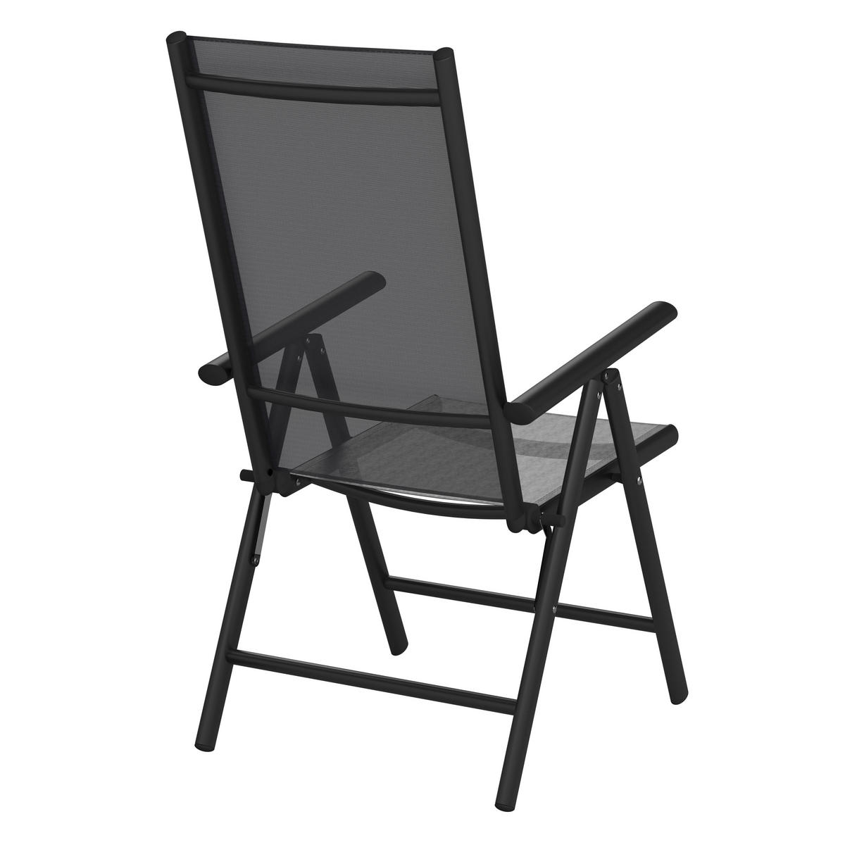 KERTI ÉTKEZŐGARNITÚRA  - fekete/antracit, Modern, műanyag/textil - Ambia Garden