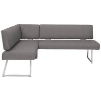 ECKBANK 137/196 cm  in Grau, Edelstahlfarben  - Edelstahlfarben/Grau, Design, Textil/Metall (137/196cm) - Dieter Knoll