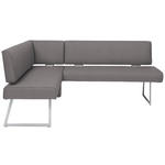 ECKBANK 160/208 cm  in Grau, Edelstahlfarben  - Edelstahlfarben/Grau, Design, Textil/Metall (160/208cm) - Dieter Knoll