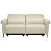 3-SITZER-SOFA Echtleder Creme  - Creme/Schwarz, Design, Leder/Metall (210/79/104cm) - Belluti