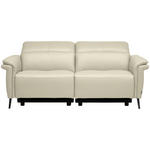 3-SITZER-SOFA  in Echtleder Creme   - Creme/Schwarz, Design, Leder/Metall (210/79/104cm) - Belluti