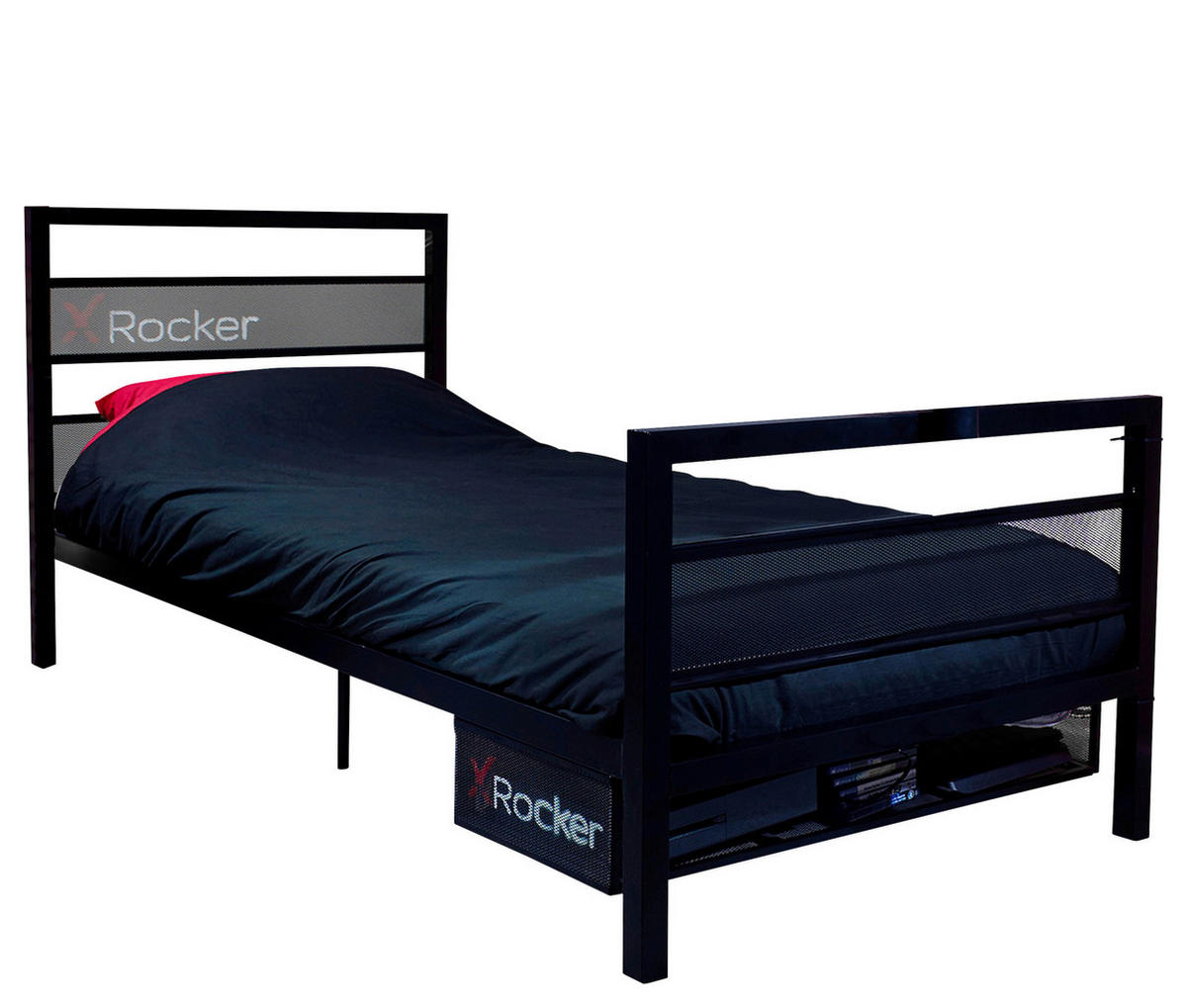 METALLBETT 90/190 cm  in Schwarz  - Schwarz, MODERN, Metall (90/190cm) - X Rocker