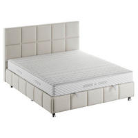 KÁRPITOZOTT ÁGY SZETT 160/200 cm  ekrü  - alumíniumszínű/ekrü, Basics, műanyag/faalapú anyag (160/200cm) - Cardo