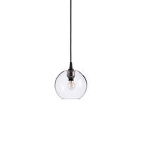 HÄNGELEUCHTE Gloria 19/17,5 cm   - Klar/Schwarz, KONVENTIONELL, Glas/Metall (19/17,5cm) - Belid