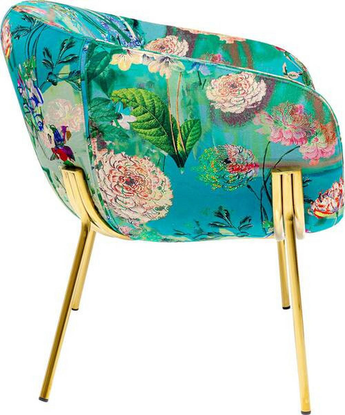 SESSEL in Flachgewebe Blau, Grün, Lila, Multicolor, Rotbraun  - Blau/Rotbraun, Design, Textil/Metall (76/73/68cm) - Ambia Home