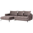 ECKSOFA in Flachgewebe Taupe  - Taupe/Schwarz, Design, Textil/Metall (180/273cm) - Hom`in