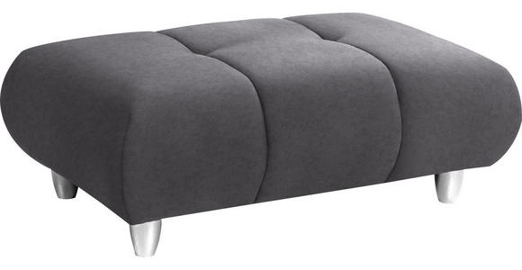 HOCKER in Textil Grau - Chromfarben/Grau, Design, Kunststoff/Textil (125/40/75cm) - Hom`in