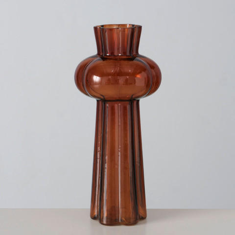 VASE 25 cm  - Hellbraun, Basics, Glas (11/25cm) - Boltze Home