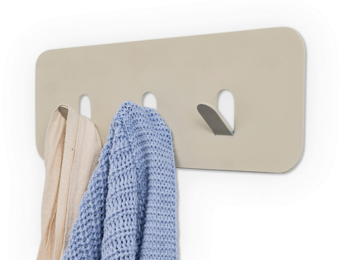 HAKENLEISTE  in Creme  - Creme, Design, Metall (30/10/3cm) - Xora