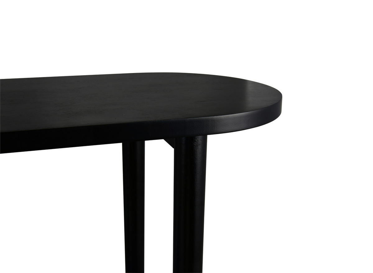 KONSOLENTISCH Mangoholz massiv Schwarz  - Schwarz, MODERN, Holz (110/35/75cm) - Milino