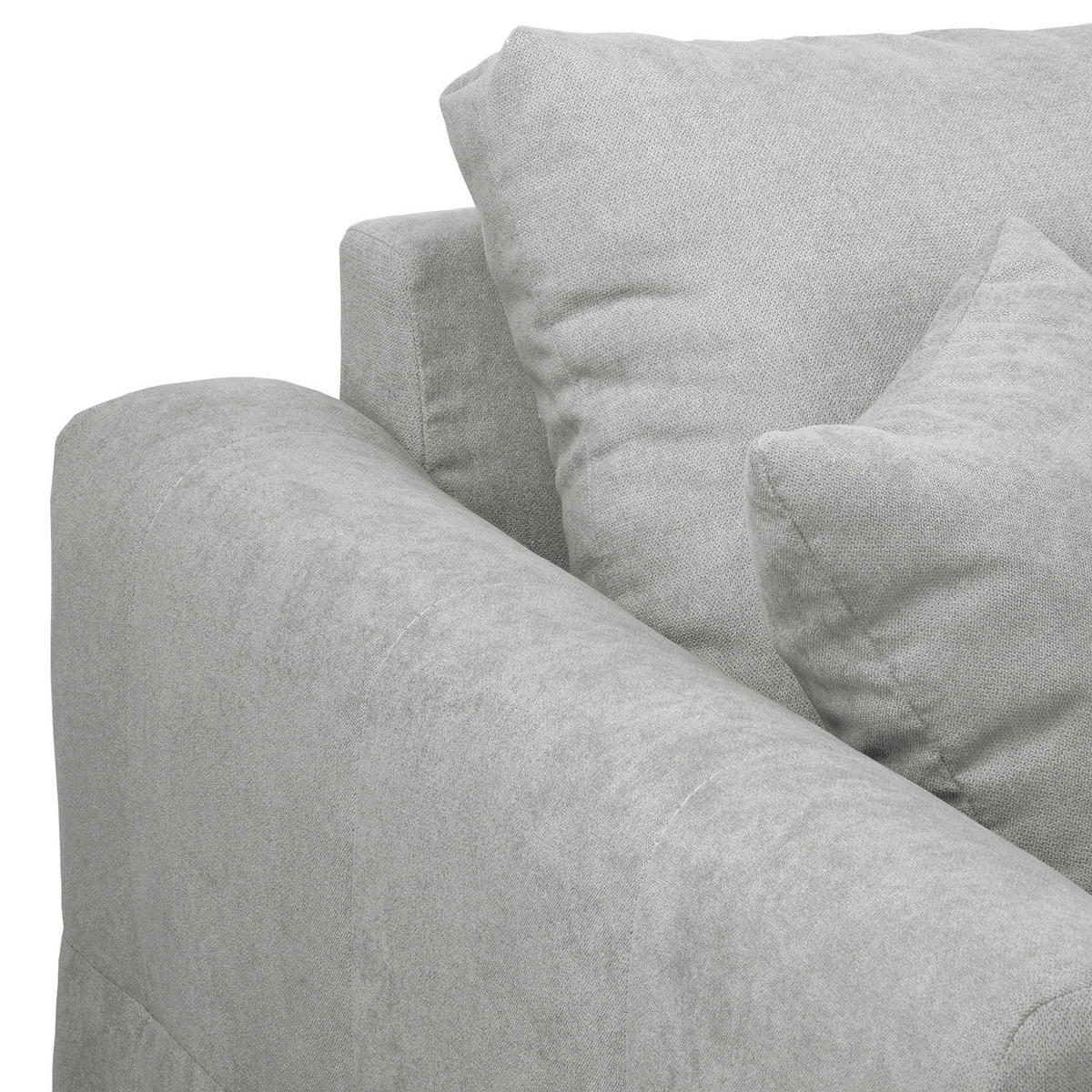 ECKSOFA Ariella in Mikrofaser Grau  231/161 cm  - Naturfarben/Grau, Design, Holz/Textil (231/161cm) - Livetastic