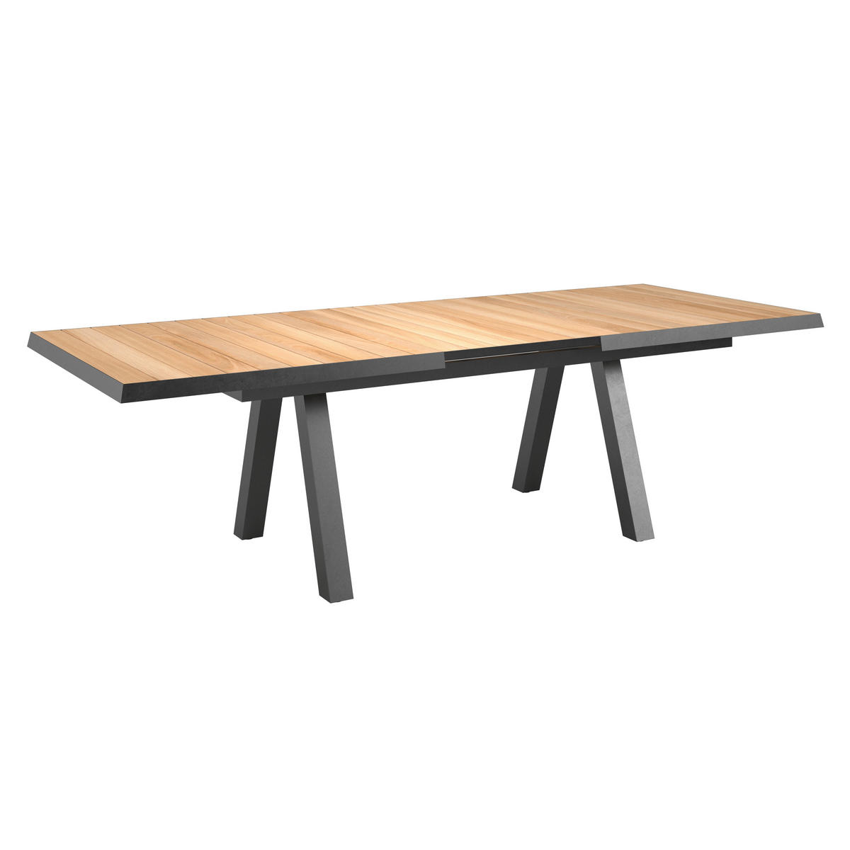 GARTENTISCH 205-265/103/76 cm Holz, Metall rechteckig  - Anthrazit/Teakfarben, Basics, Holz/Metall (205-265/103/76cm) - Siena Garden