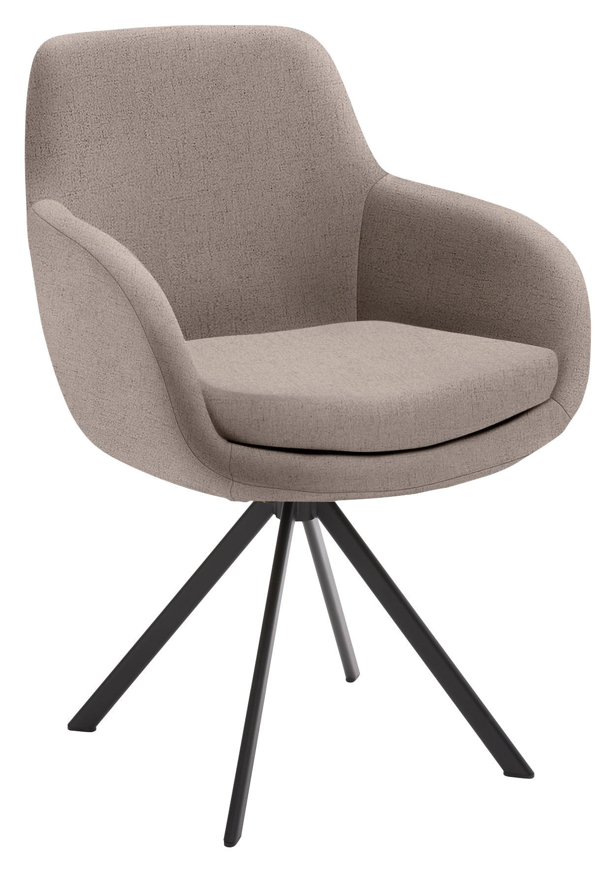 ARMLEHNSTUHL  in Eisen Flachgewebe  - Taupe/Schwarz, Design, Textil/Metall (62/86/66cm) - Musterring