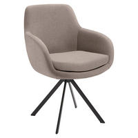 ARMLEHNSTUHL  in Eisen Flachgewebe  - Taupe/Schwarz, Design, Textil/Metall (62/86/66cm) - Musterring