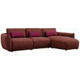 ECKSOFA  in Chenille Bordeaux  340/190 cm  - Bordeaux/Rot, Design, Kunststoff/Textil (340/190cm) - Belluti