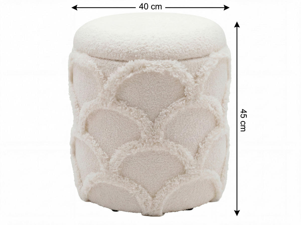 HOCKER Textil Creme  - Creme, Design, Textil (40/45/40cm) - Livetastic