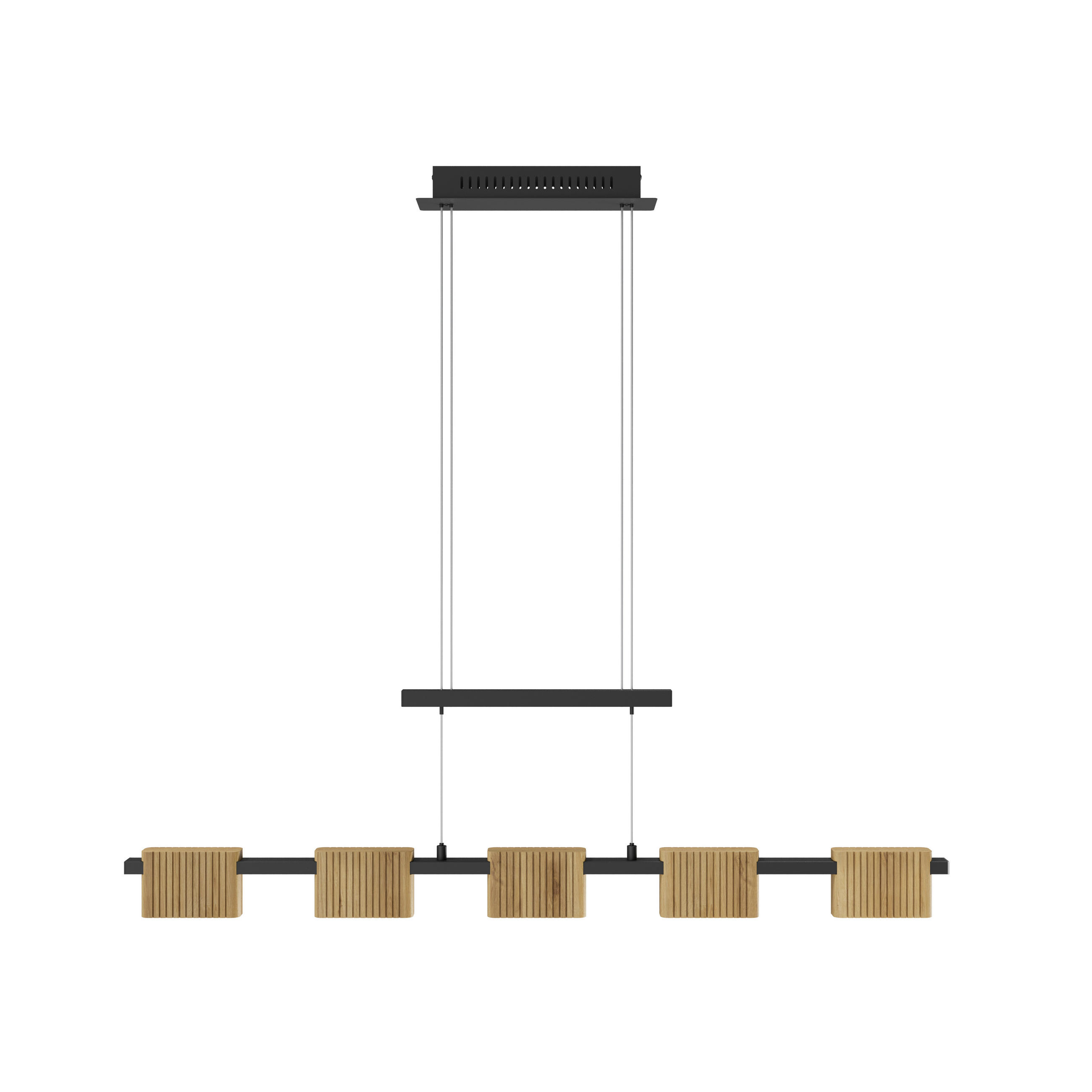 LED-HÄNGELEUCHTE 100/10/150 cm  - Schwarz, Natur, Holz/Metall (100/10/150cm) - Waldwelt