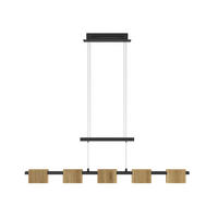 LED-HÄNGELEUCHTE 100/10/150 cm  - Schwarz, Natur, Holz/Metall (100/10/150cm) - Waldwelt