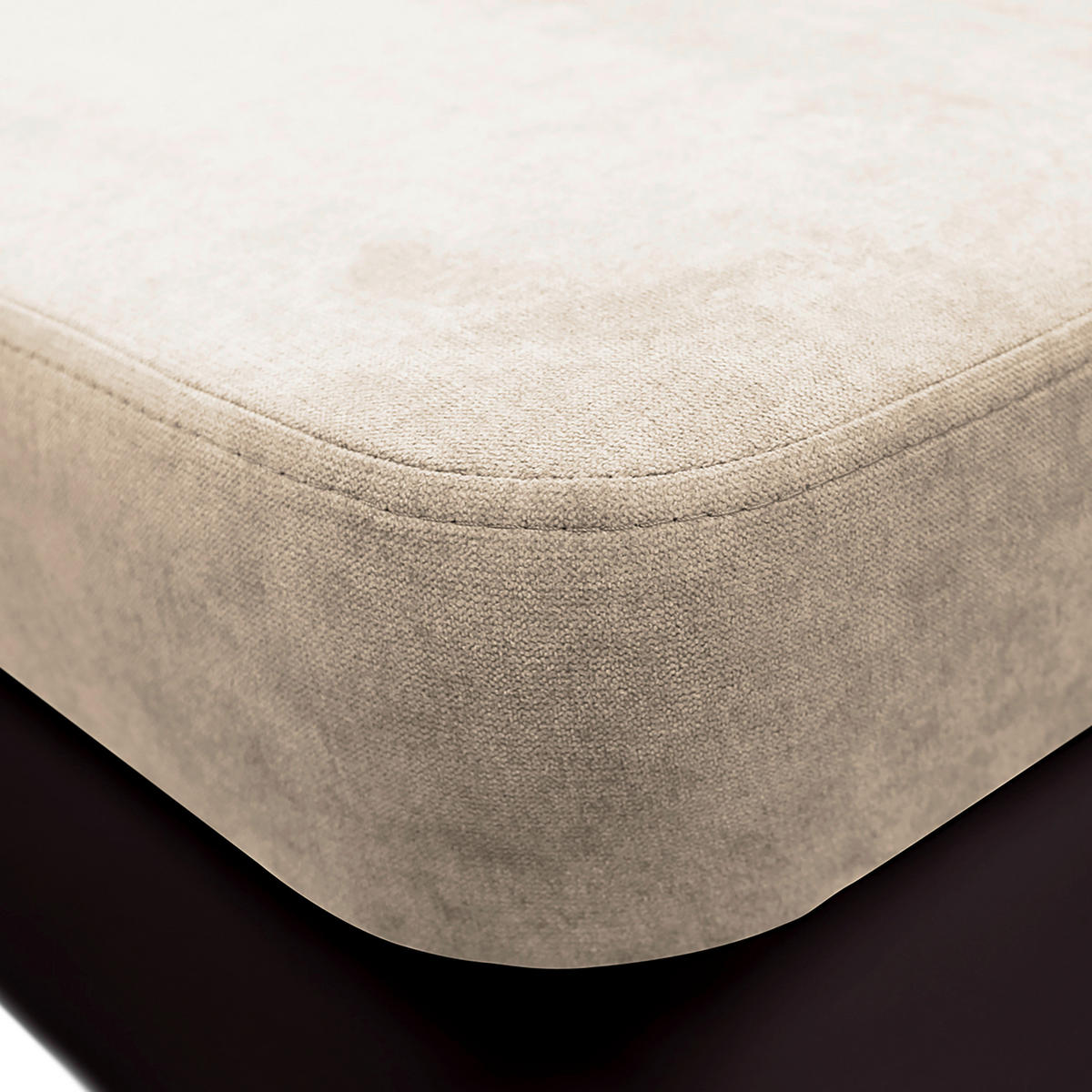 ECKSOFA Dunkelbraun, Beige Velours  - Dunkelbraun/Beige, Design, Kunststoff/Textil (196/255cm) - MID.YOU