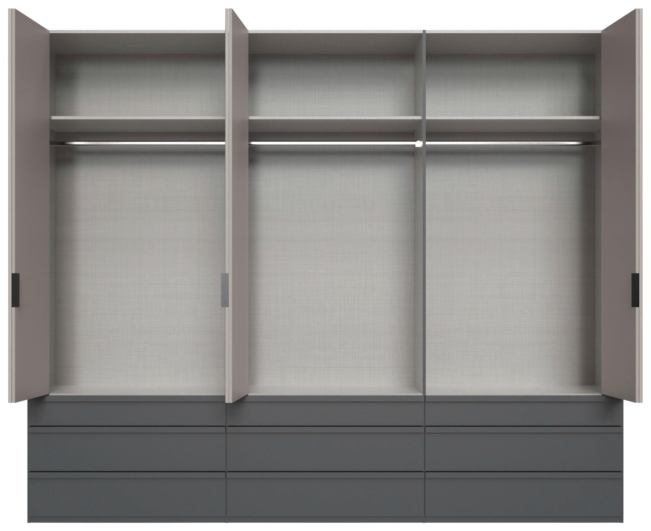 FALTTÜRENSCHRANK in Graphitfarben, Grau, Sahara  - Schwarz/Graphitfarben, Design, Holzwerkstoff (300/236/58cm) - Boxxx