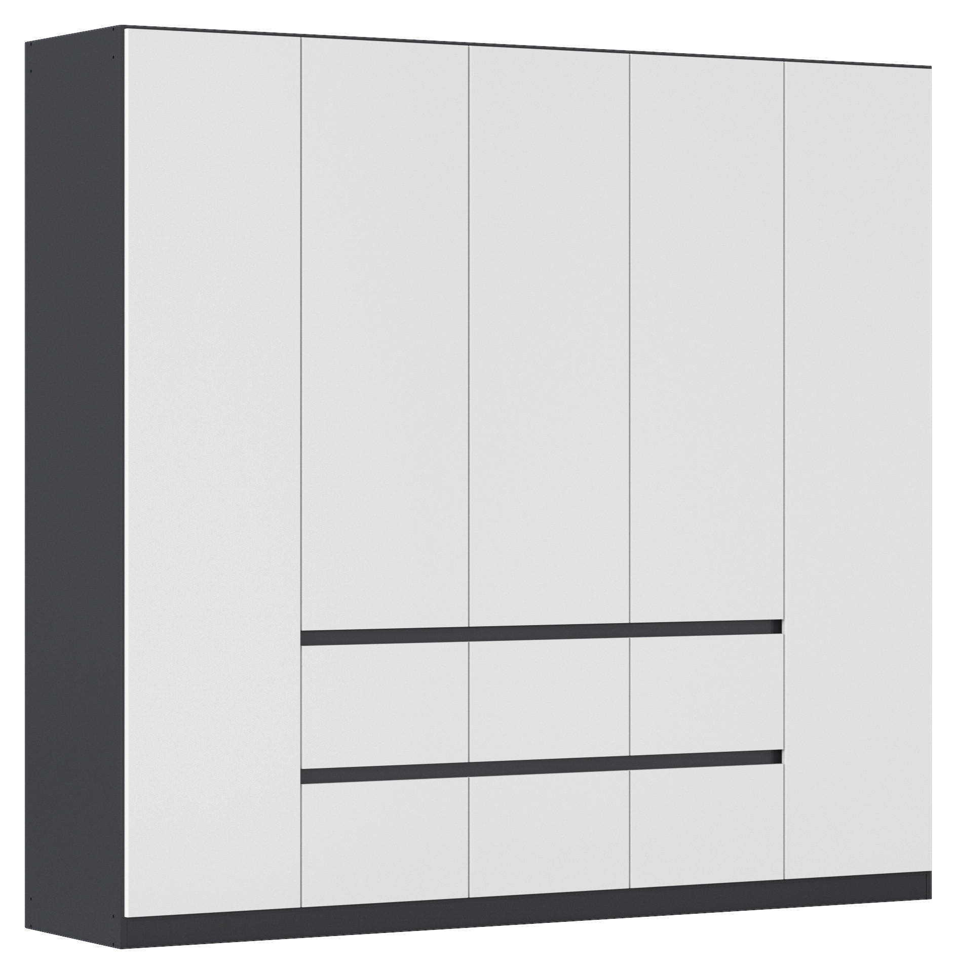 Drehtürenschrank 226 Cm Mainz, Grau/weiß