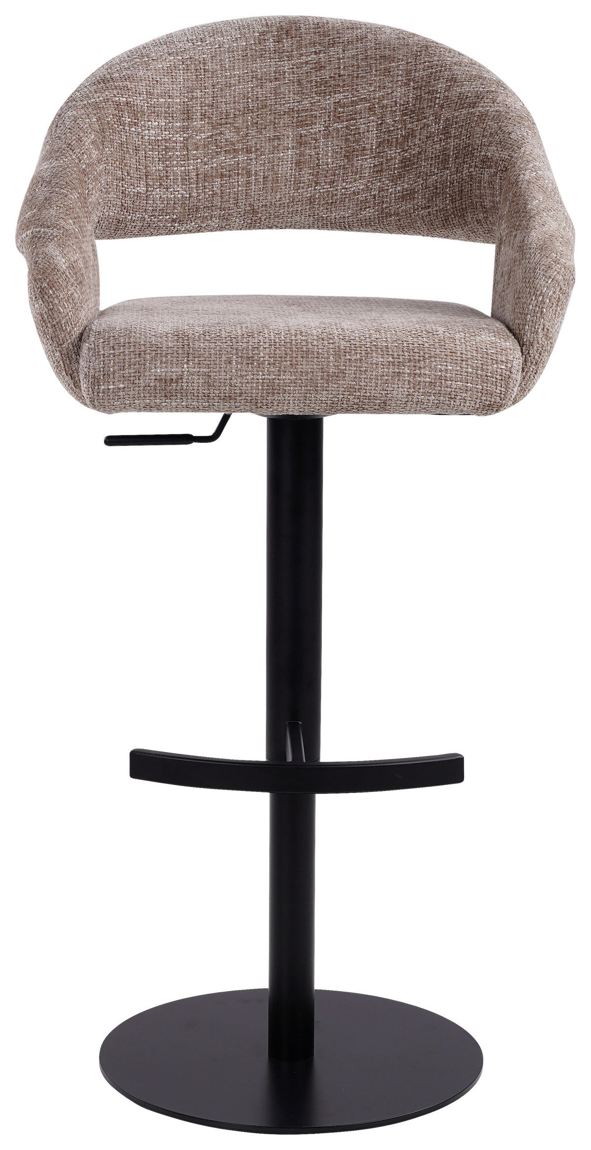 BARHOCKER in Metall, Textil Schwarz, Beige  - Beige/Schwarz, KONVENTIONELL, Textil/Metall (56,5/87-112/57,5cm) - Livetastic
