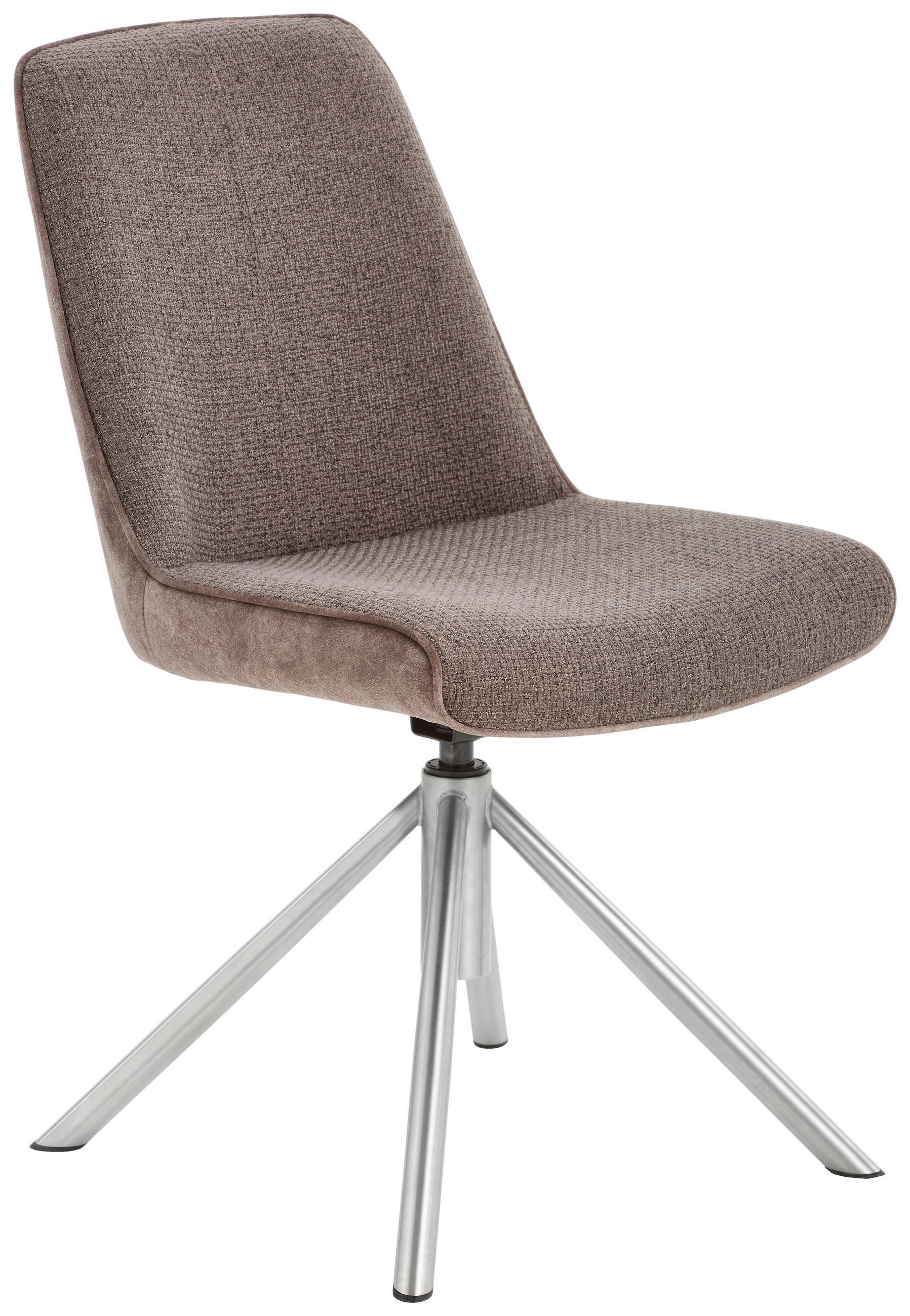 STUHL  in Edelstahl Flachgewebe Metall, Textil  - Edelstahlfarben/Cappuccino, Design, Textil/Metall (49/88/64cm) - Novel