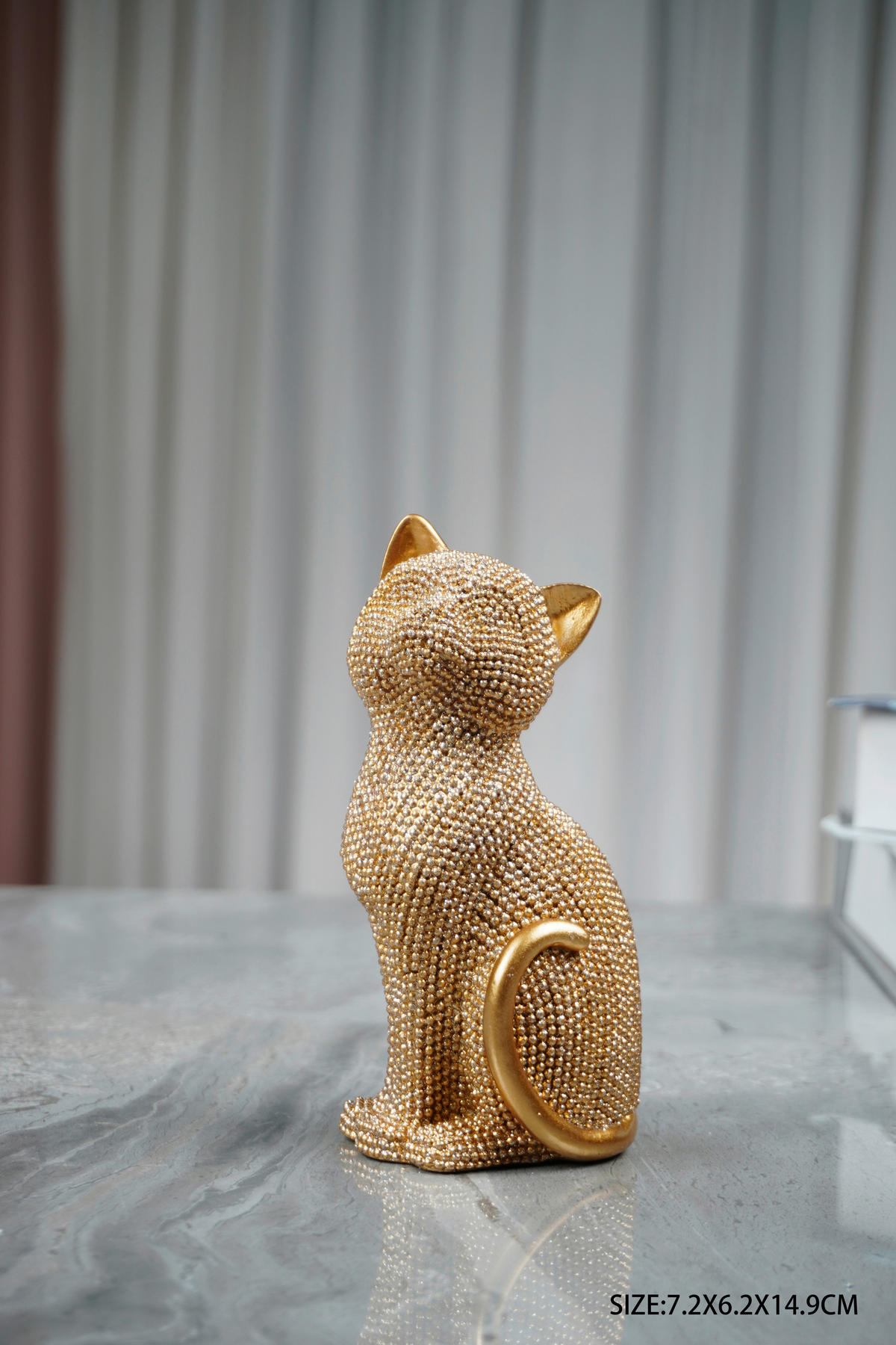 DEKOR ÁLLATFIGURA - aranyszínű/ezüstszínű, Basics, műanyag (7,2/6,2/15cm)