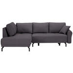 ECKSOFA in Samt Dunkelgrau  - Dunkelgrau/Schwarz, LIFESTYLE, Textil/Metall (191/250cm) - Carryhome