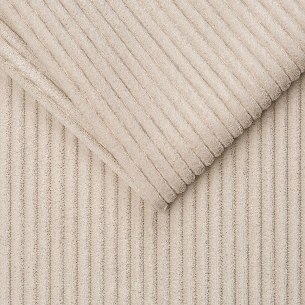 ECKSOFA in Cord Creme  - Creme/Schwarz, Konventionell, Kunststoff/Textil (314/250cm) - Carryhome